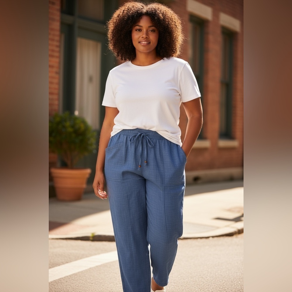 Soho Blue Drawstring Joggers